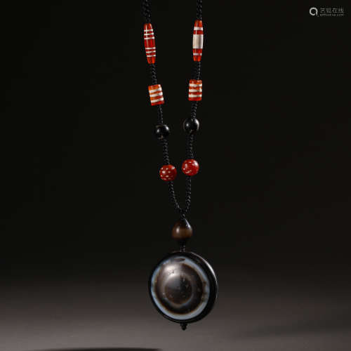 Qing Dynasty Agate Sheep's Eye Board Beads