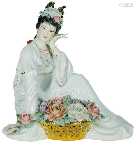 六十年代  福州窯仕女瓷塑