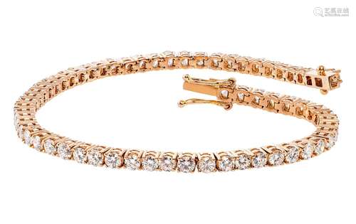 Rose gold tennis bracelet with diamonds