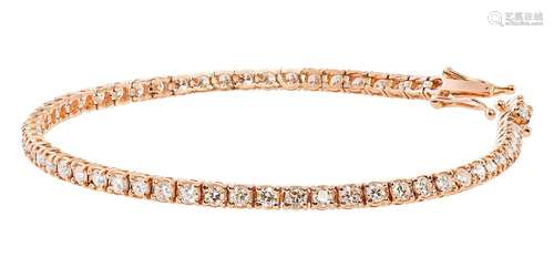 Rose gold memory diamond bracelet