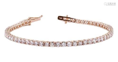 Rose gold alliance bracelet with diamonds