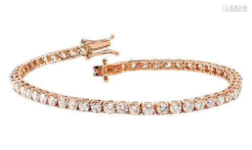 Rose gold rivière bracelet with diamonds