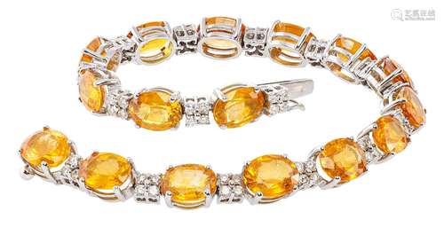 Bracelet with yellow sapphires and diamonds