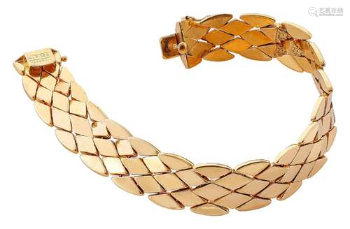 Broad vintage gold bracelet