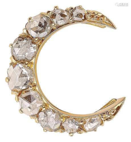 Historism diamond brooch «Small half moon»