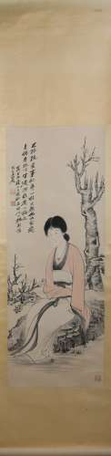 Modern Zhang daqian's figure painting