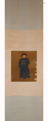 A Chinese Figure Painting Silk Scroll, Anonymous
