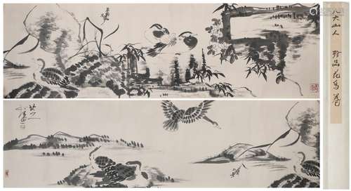 A Chinese Flower and Bird Painting Hand Scroll, Badashanren ...