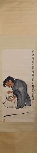 Modern Qi baishi's painting: eating noodles