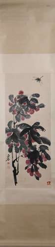 Modern Qi baishi's litchi painting