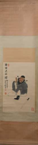 Modern Li keran's painting: Zhong Kui retirement