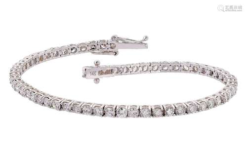 White gold memory diamond bracelet