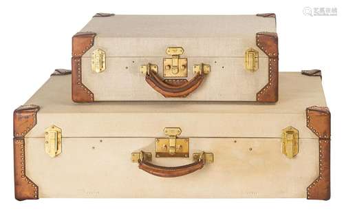 Pair of Hermès vintage suitcases