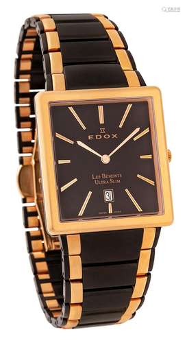 Edox gents' wristwatch «Les Bémonts Ultra Slim»