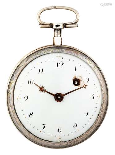 Verge pocket watch with key wind-up