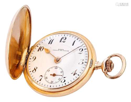 Kama ladies' hunter pocket watch with Art Nouveau slidi...