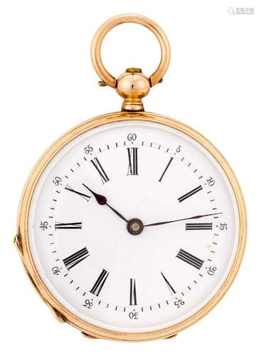 Tricolour ladies' pocket watch with key wind-up