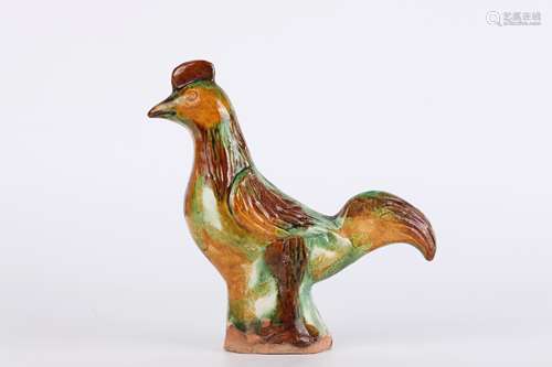 A Sancai Glaze Pottery Rooster