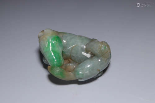 A Mottled Jadeite Carving of Horse