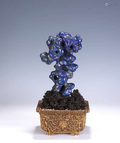 A Taihu Stone Imitation Lapis Lazuli Decoration Stone