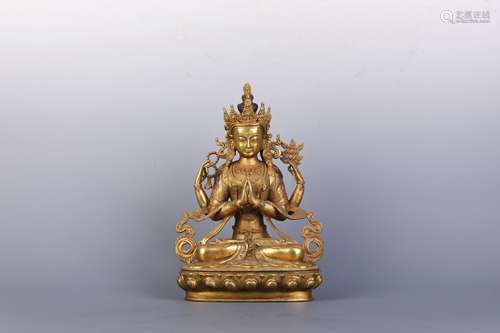 A Gilt Bronze Figure of Tara