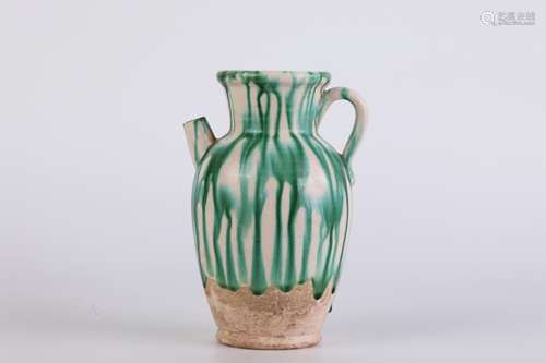 A Sandal Glaze Pottery Ewer