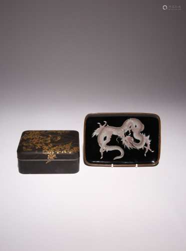 A JAPANESE LACQUER BOX AND COVER MEIJI PERIOD, 19TH OR 20TH ...
