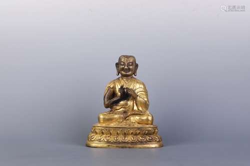 A Gilt Bronze Figure of Guru