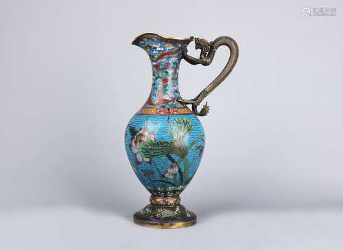 A Cloisonne Enamel Dragon Ewer