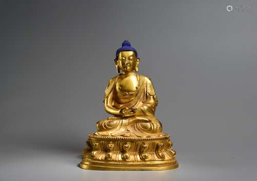 A Gilt Bronze Figure of Amitayus