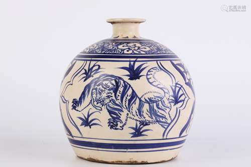 A Cizhou Kiln Tiger Ovoid Vase