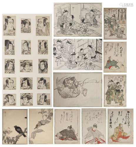 A COLLECTION OF JAPANESE WOODBLOCK PRINTS EDO AND MEIJI PERI...