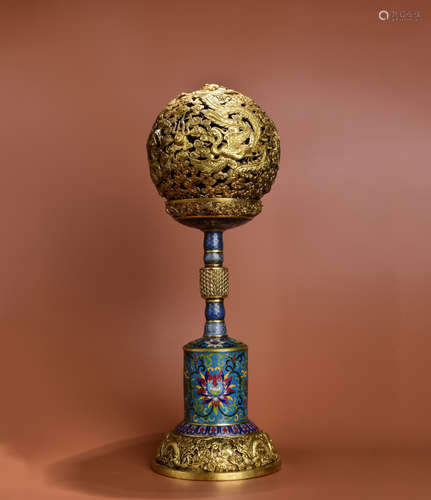 A Cloisonne Enamel Dragon and Phoenix Incense Burner