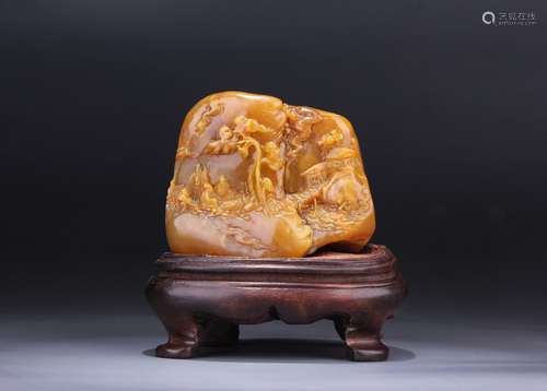 A Carved Tianhuang Stone Boulder