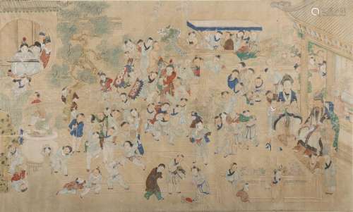 ANONYMOUS (REPUBLIC PERIOD) ONE HUNDRED BOYS AT PLAY A Chine...