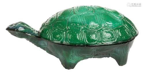 Small Jade glass covered tray in the shape of a turtle from ...