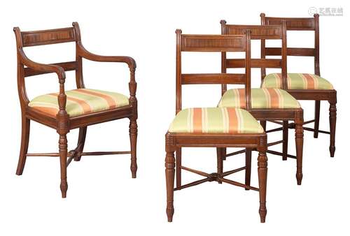 William IV ensemble of three chairs and an armchair