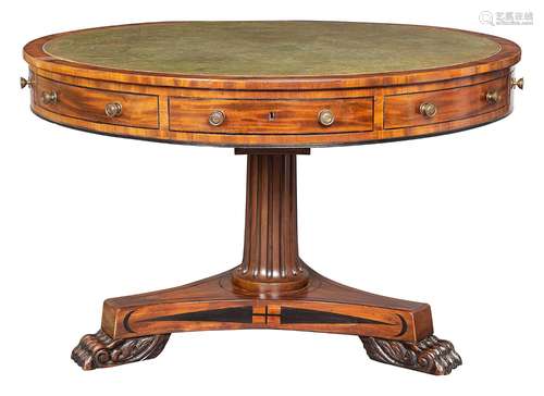 Revolving Regency library table, so-called «drum table»