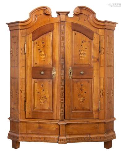 Late Baroque Lake Constance wardrobe with Louis XVI intarsia