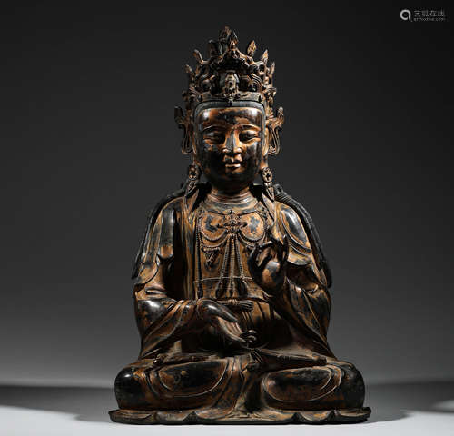 Ming Dynasty, bronze gilded Guanyin statue