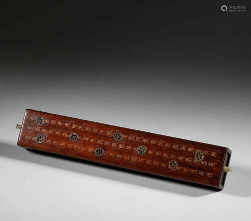 In the Qing Dynasty, Huanghua pear wood poetry mechanism box