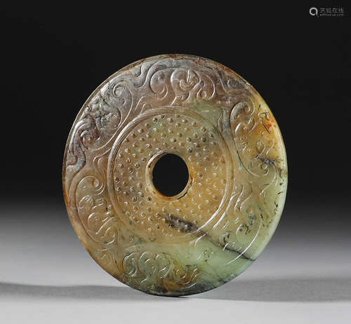 Warring States period, Hotan jade red dragon pattern Pendant