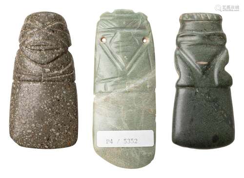 Collection of three «axe-god» pendants