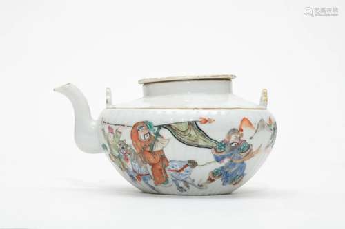 A Famille Rose Soried Teapot with Lid