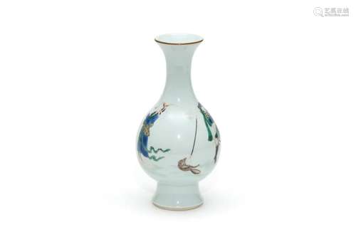 A Famille Verte Figural Guanyin Vase