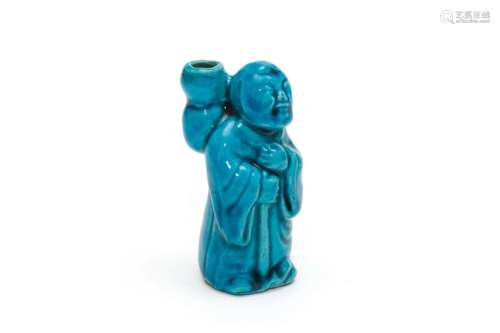 A Malachite Glazed Figural Water Pot Droplet