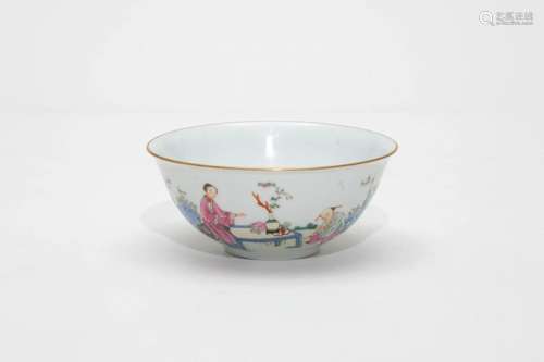 A Famille Rose Figural Storied Bowl