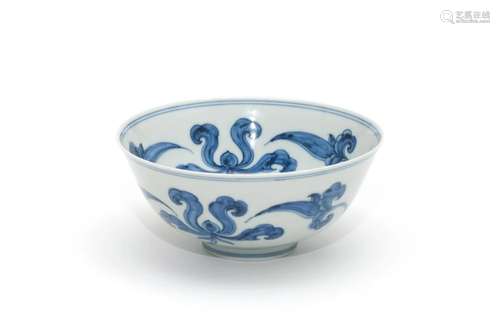 A Blue and White Floral Bowl with Chenghua Mark