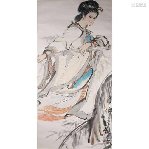 Figure, Paper Painting, Scroll, Liu Jiyou
