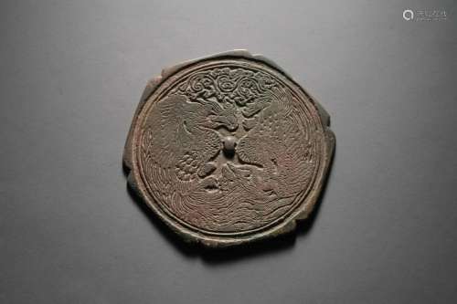 A Hexagonal Phoenix Bronze Mirror Song Dynasty